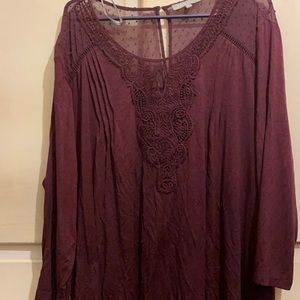 Daniel Rainn top size 3x dark purple soft 100% polyester